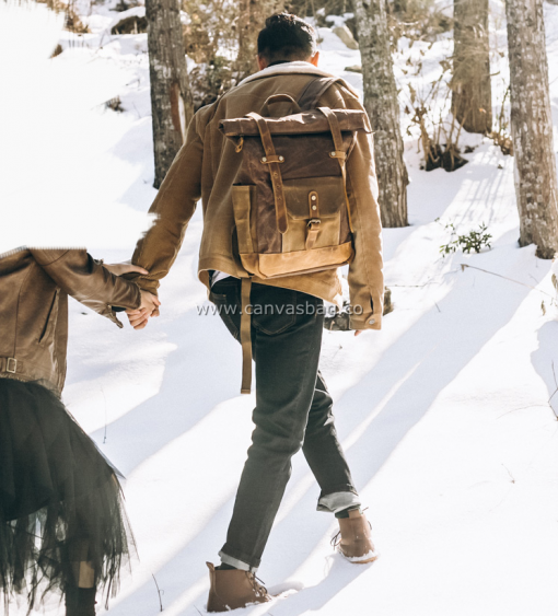 Canvas Rucksack Backpack Travel Rucksacks School Bags - Image 6