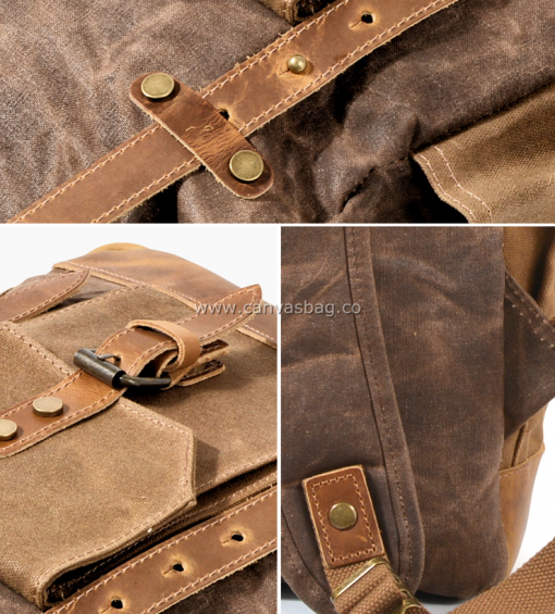 Canvas Rucksack Backpack Travel Rucksacks School Bags - Image 9