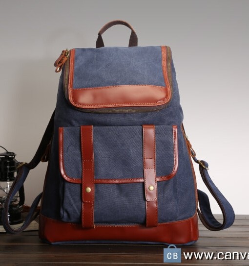 College Rucksack Bookbags for School Laptop Backpack Canvas Bag