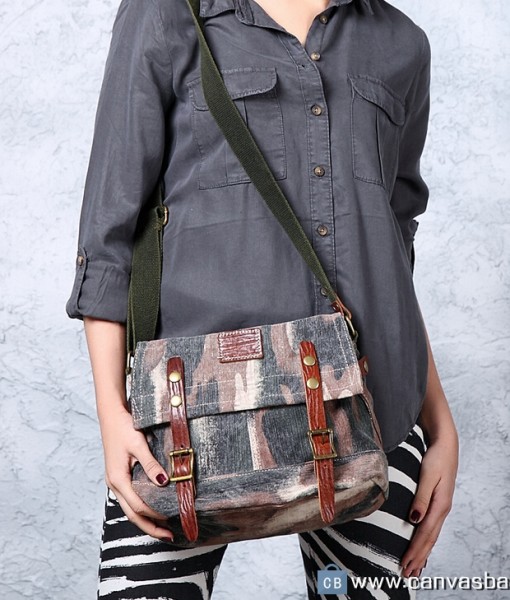 Leather Belt Canvas Messenger Bag Canvas Bag Leather Bag CanvasBag.Co
