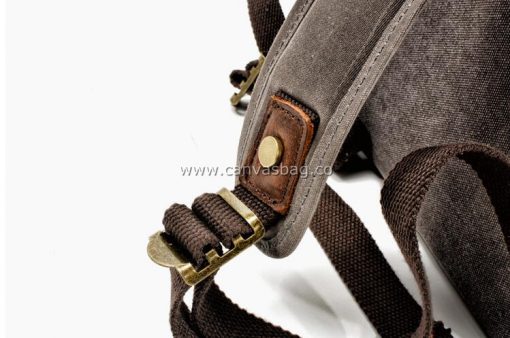 Leather Canvas Backpack Laptop Bag Travel bag - Image 10