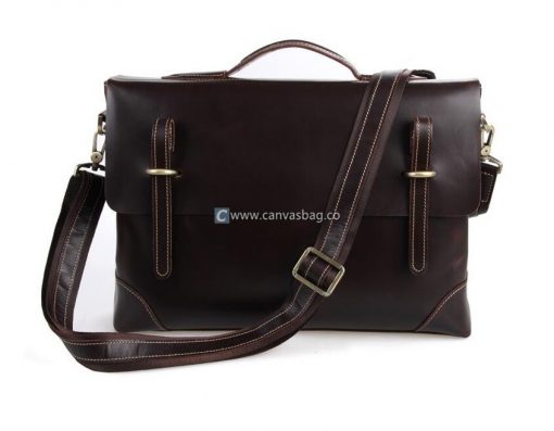 Leather MacBook Bag Leather Briefcase Messenger Bag - Image 10