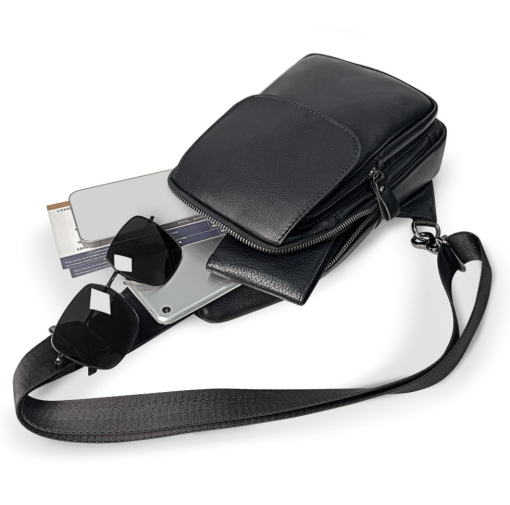 Compact Leather Sling Backpack – Stylish Sling Bag for Men - Image 4