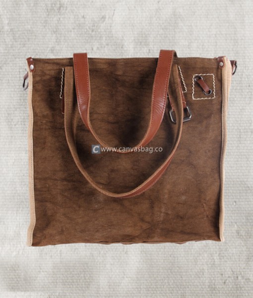 Canvas Tote Bag Shoulder Bag with Leather Handle Canvas Bag Leather