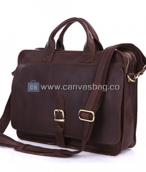 Mens Leather Laptop Messenger Bag Leather Satchel Canvas Bag Leather