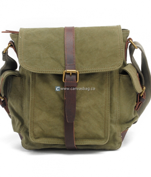 Military Shoulder Bag Canvas Over the Shoulder Bag - Canvas Bag Leather ...