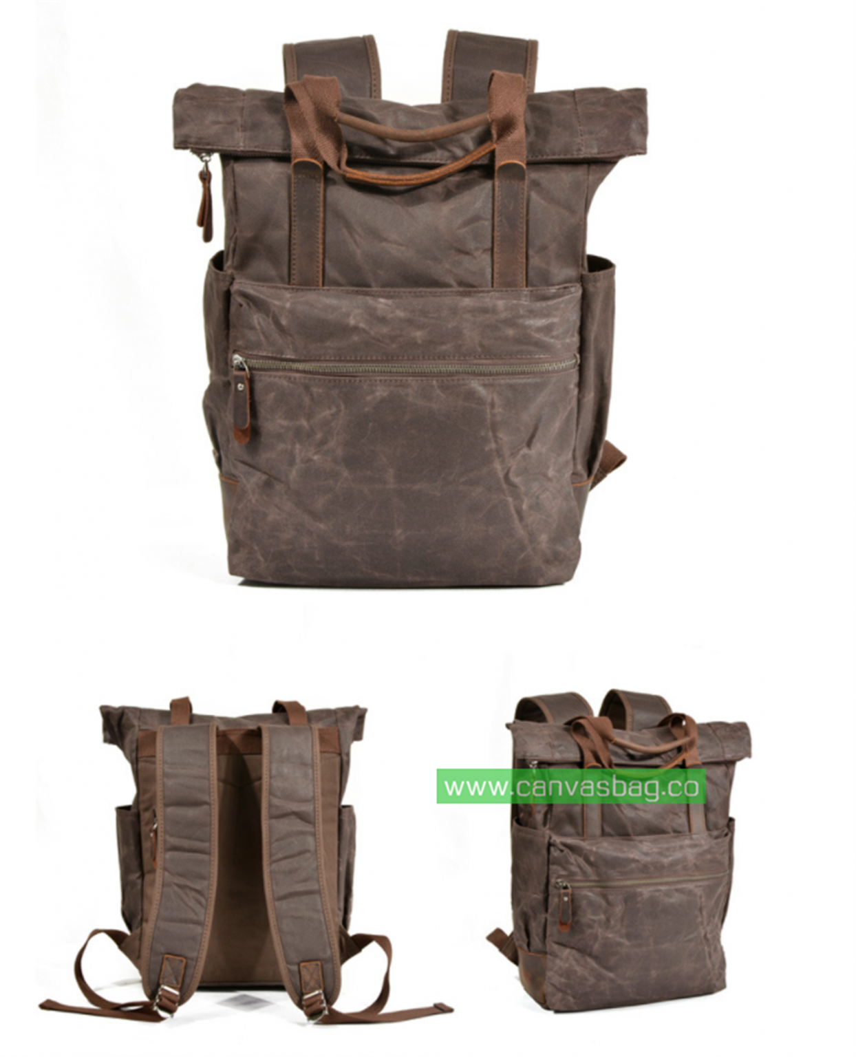 canvas and leather backpack canvas hiking backpack Canvas Bag Leather
