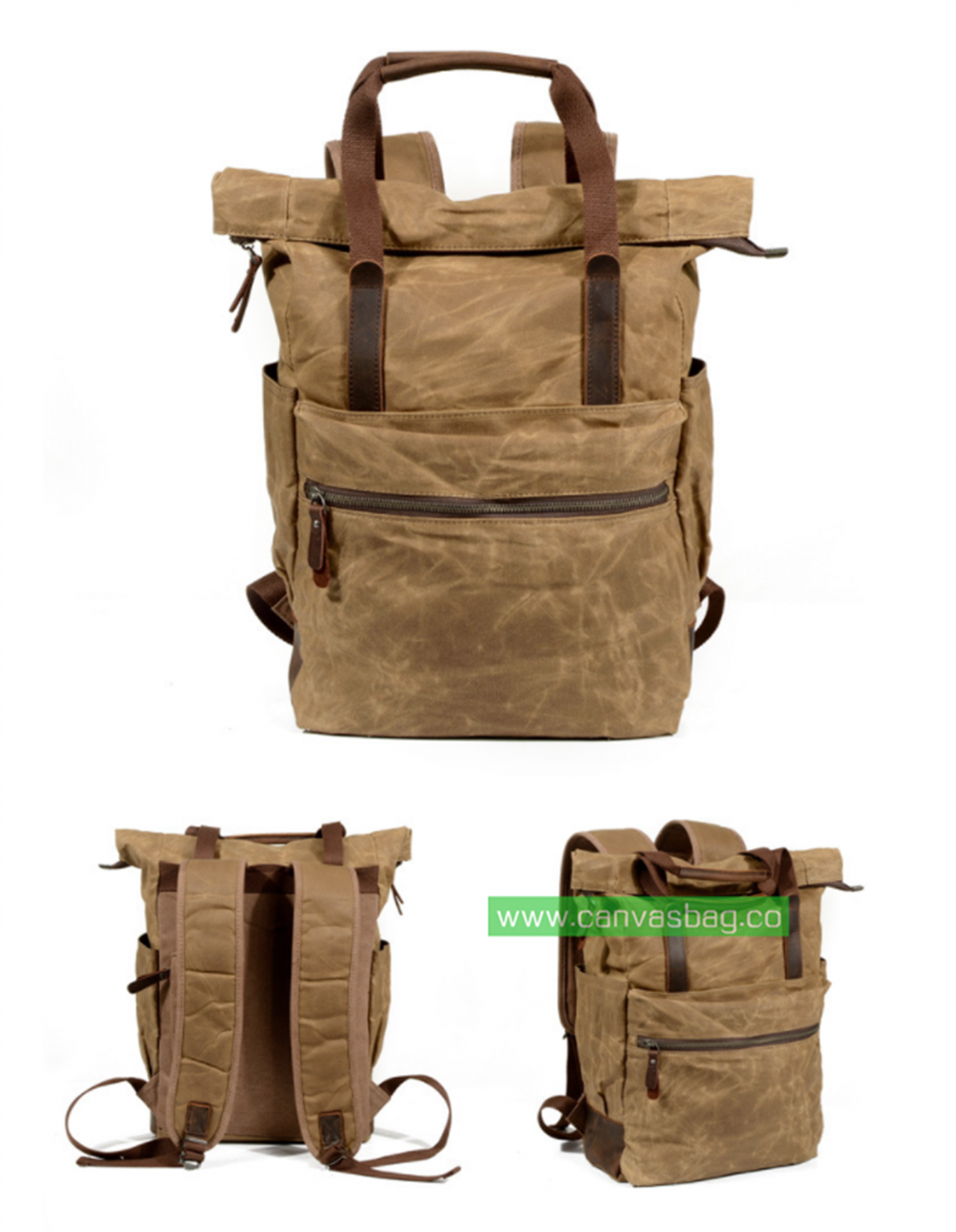 canvas and leather backpack canvas hiking backpack Canvas Bag Leather