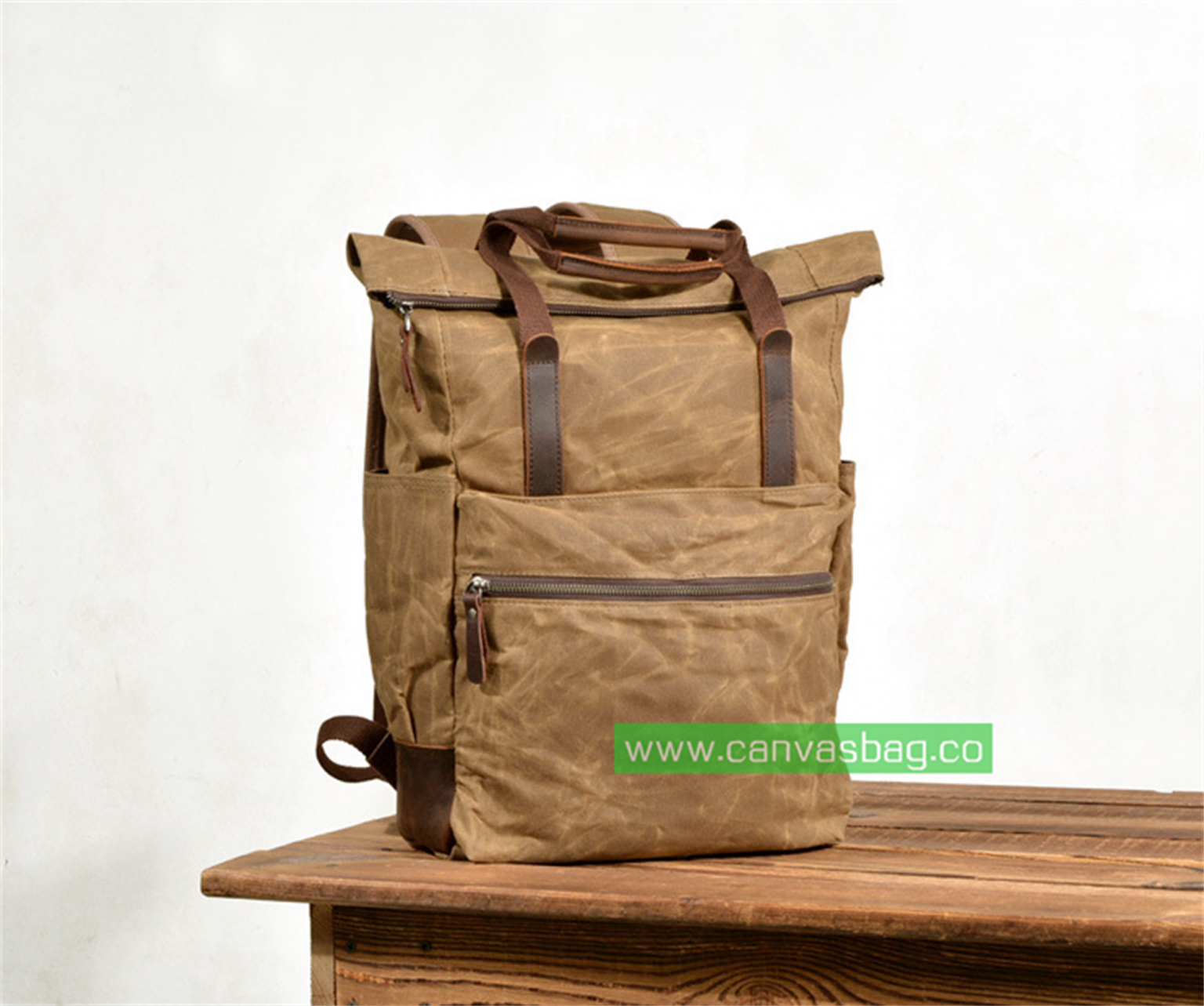 canvas and leather backpack canvas hiking backpack Canvas Bag Leather