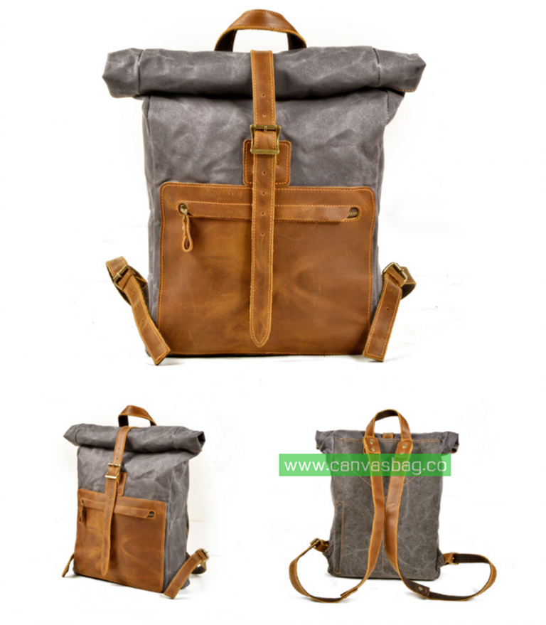 canvas leather backpack canvas rucksack backpack Canvas Bag Leather