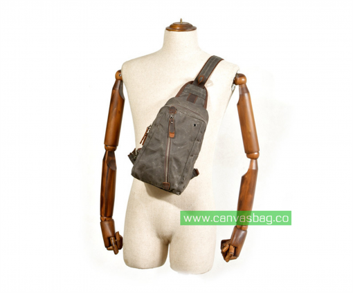 sling canvas backpacks canvas shoulder sling bag - Image 12