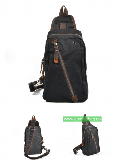 sling canvas backpacks canvas shoulder sling bag - Image 8