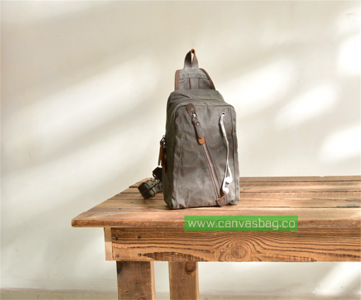sling canvas backpacks canvas shoulder sling bag - Image 10