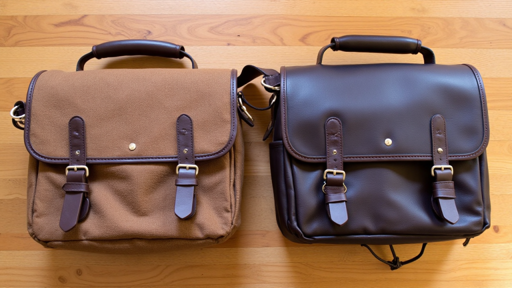 canvas vs leather messenger bag